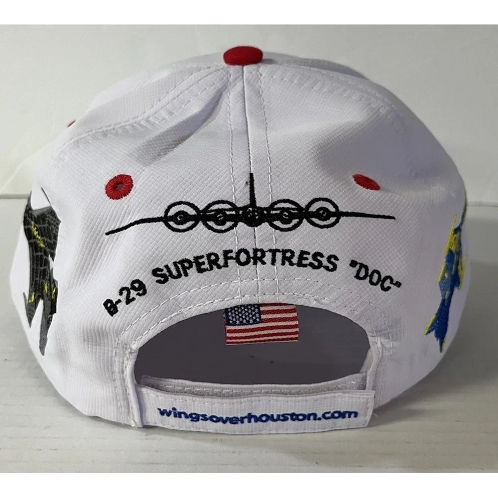Wings Over Houston Airshow Hat Mens OSFM White Commemorative Air Force B-29 Cap